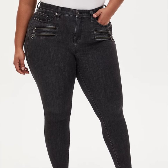 Size 16R Torrid Sky High Skinny Jean - Super Soft Dark Grey Wash